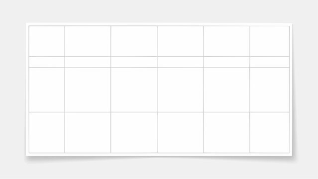 A blank grid template with twenty rectangular cells high quality professional