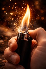 hand with lighter
