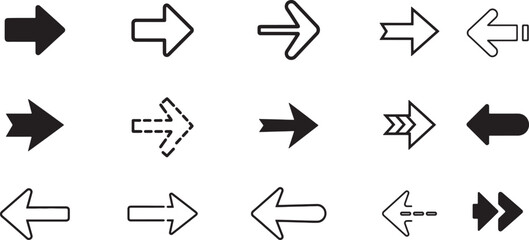 Collection of various black arrows