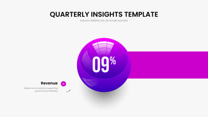 Marketing Planning 1 Step Infographic Slideshow Layout. Elegant Profile One Option Diagram Frame Design. Educational Launch Presentation Template Vector Illustration.