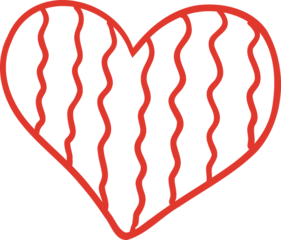 Creative concept of Valentine's Day card. Hearts shape with wave lines on transparent bg. Modern abstract design for celebration, ads, branding, banner, cover, label, poster