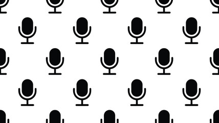 Black Handheld Microphone Vector Icon Set Isolated on White Background Representing Music, Singing, Karaoke, Podcast, and Audio Communication