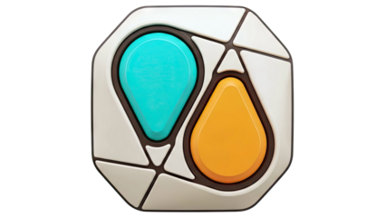 Abstract Geometric Design with Teardrop Shapes