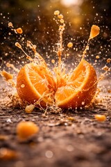 fruit hitting the ground and bursting open 