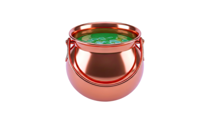 Copper Cauldron Filled with Green Liquid