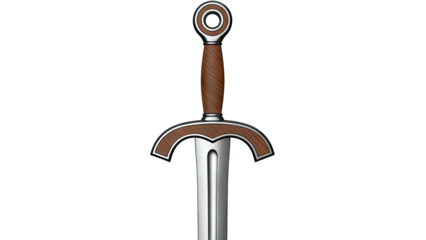 Ornate Sword Hilt with Wood and Metal Details