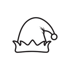 Elf hat outline silhouette vector flat illustration