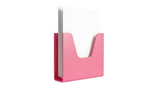 Pink Brochure Holder with Papers