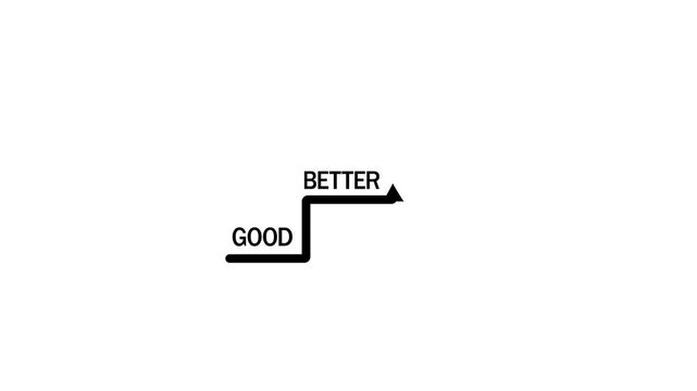 Black and Gray Arrow Graph with Text GOD and B on White Background chart upward