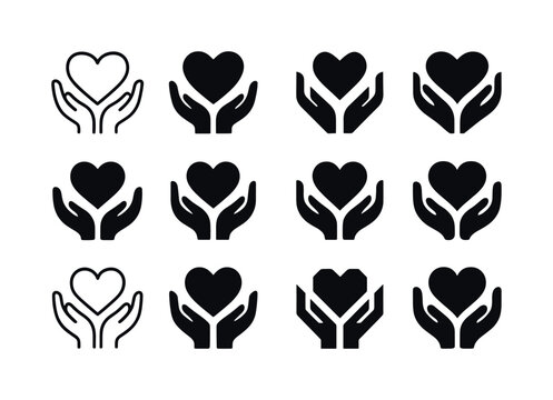 Emotional Unity Icons. Understanding emotional needs in romantic relationships. Icon set. Set Logo of understanding emotional needs in romantic relationships: