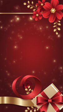 母の日赤リボンとギフト豪華動画