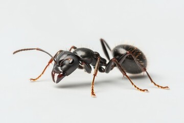 Black Ant Isolated on Plain Surface