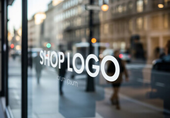 Storefront window logo mockup