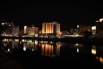 福岡市中洲エリアの夜景風景