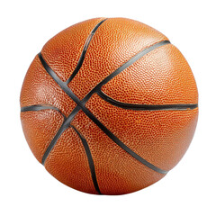 Vintage Basketball with Texture on Transparent Background