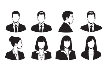 Men and women Vector silhouette Set