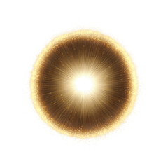 Radiant Golden Orb Light Effect on Transparent Background