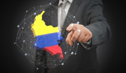Colombia - country shape and flag - 3D illustration