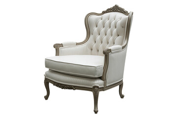 Modern Elegant Two Tone Armchair Offering Luxurious Comfort on Transparent Background