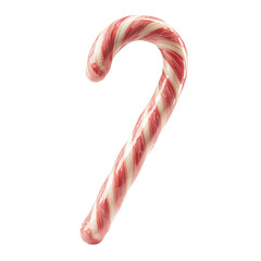 Candy Cane with Red Stripes on Transparent Background