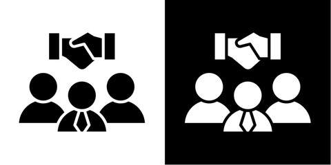 Join  Icon Set White Glyph Style Collection