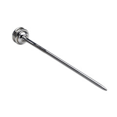 Shiny Metal Rod with Knob on Transparent Background