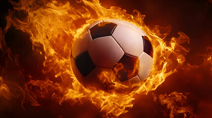 Fototapeta premium burning soccer ball