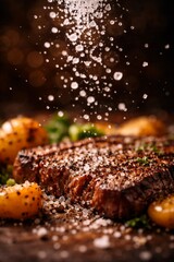 Sprinkle salt on the food.