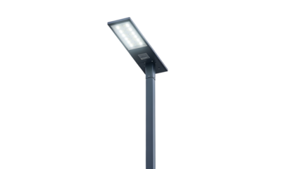 Modern street light on white background