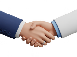 Professional handshake between two business individuals isolated on transparent background
