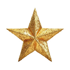 Obraz premium Golden Star Shape with Texture on Transparent Background