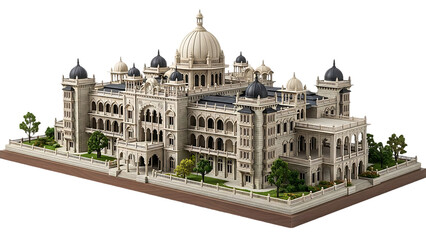 Fototapeta premium Majestic lego palace with dome and arches