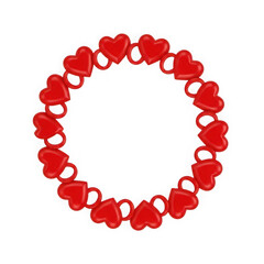 Red heart bracelet design isolated on transparent background