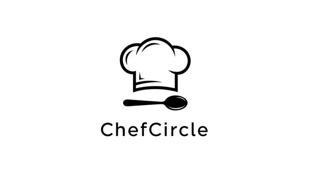 Chef Hat and Spoon Logo Design.