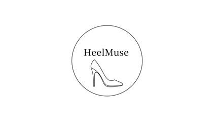 Simple Line Drawing of High Heel Shoe.