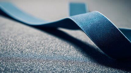 taut. Elastic exercise band stretched taut during workout, textured rubber material. event key visuals, club posters, designed for sports event promotions and stadium branding, boosts motivation.