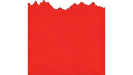 Torn red paper bag isolated on transparent background