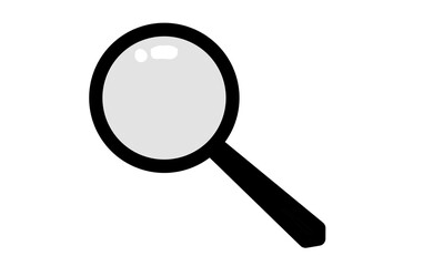 A sleek black magnifying glass symbolizing precision, investigation, and focused observation of hidden details.