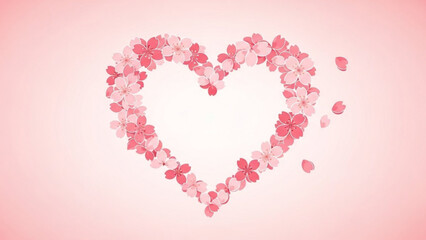 Pink Heart Shape Made of Rose Petals on Soft Background