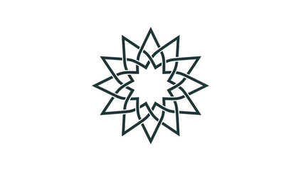 Black Star Shape Geometric Symbol on White Background