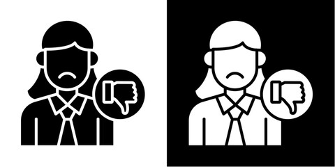 Bad  Icon Set White Style Collection