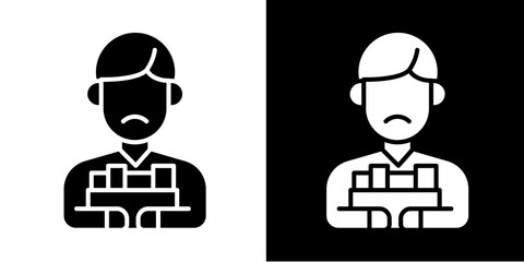 Dismissed  Icon Set White Style Collection