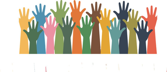 Abstract Colorful Human Hands Seamless Pattern Representing Diversity, Teamwork, Inclusion, Unity, and Community Support