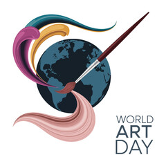 Minimalist World Art Day Vector Design.
