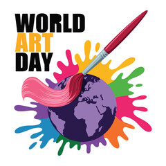 Minimalist World Art Day Vector Design.
