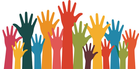 Abstract Colorful Human Hands Seamless Pattern Representing Diversity, Teamwork, Inclusion, Unity, and Community Support