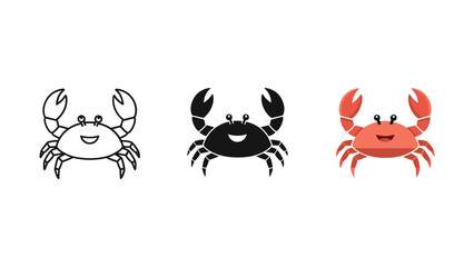 Vector Illustration of Three Crabs in Different Colors © HabibaDesign