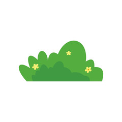 Fototapeta premium Green Bush with Yellow Flower Vector Illustration Flat Design