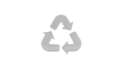 Recycling symbol on white background
