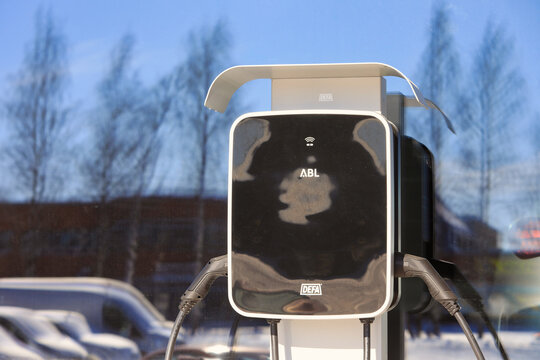DEFA Charger with Two Outlets for Charging Electric Vehicles.